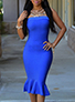 Form-fitting Fishtail Dress - Off The Shoulder / Sleeveless